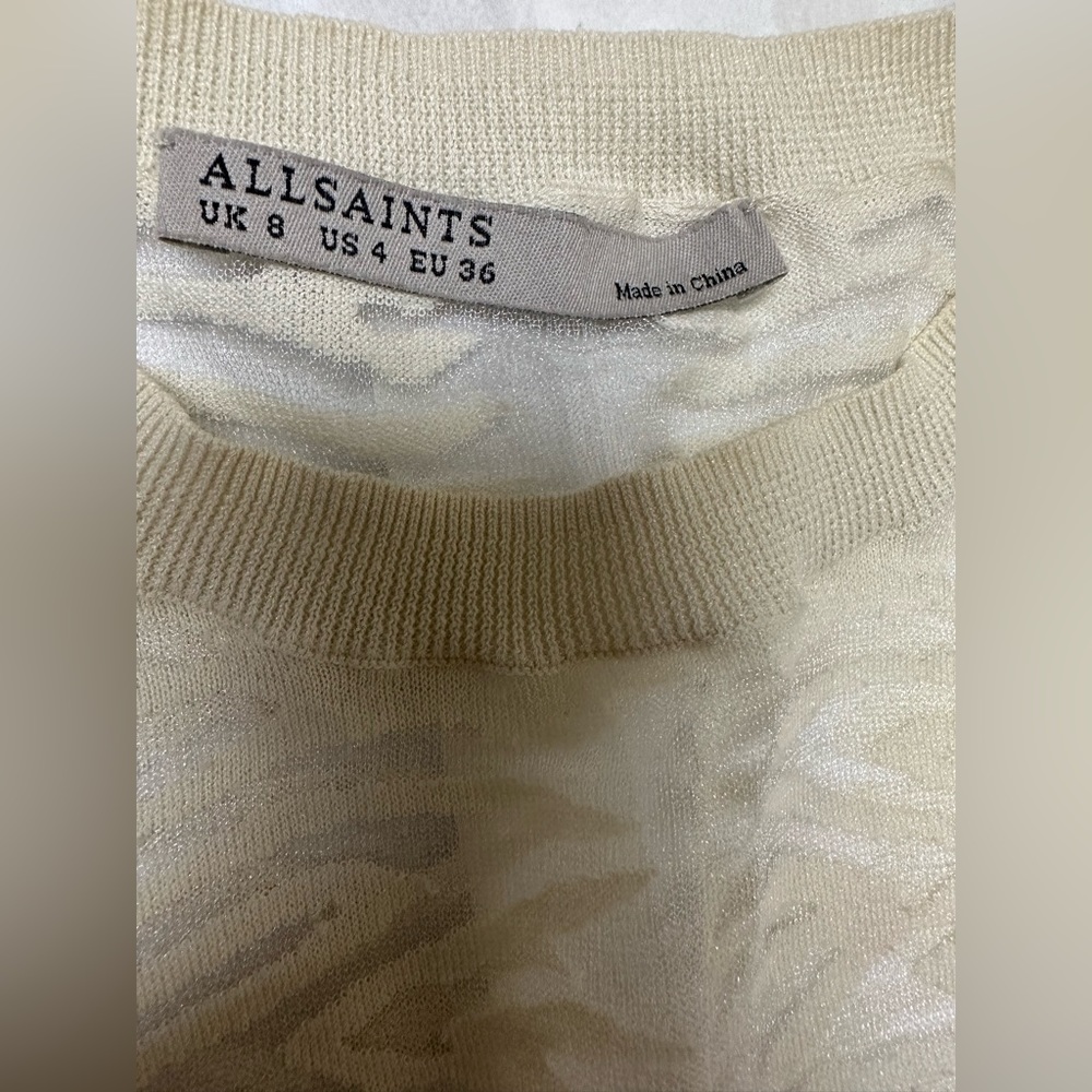 Allsaints Sheer Zebra Pattern Top - image 6